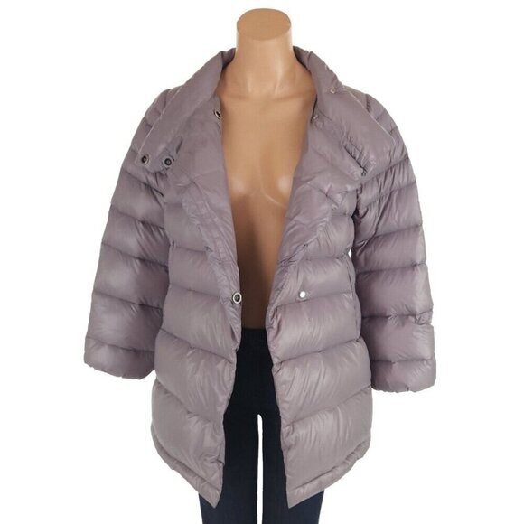ACCUA by PSR White Goose Down Quilted Jacket Size 38 US 2 XS Womens Gray $475 - Picture 8 of 14